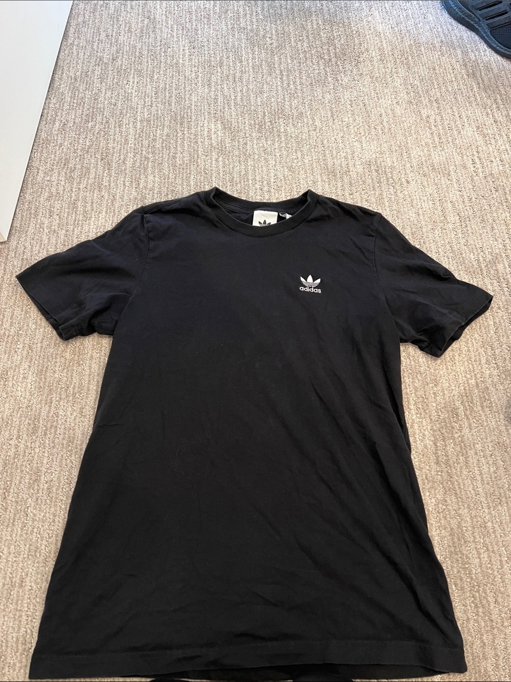 adidas Originals Black Short Sleeve Tee with White Trefoil